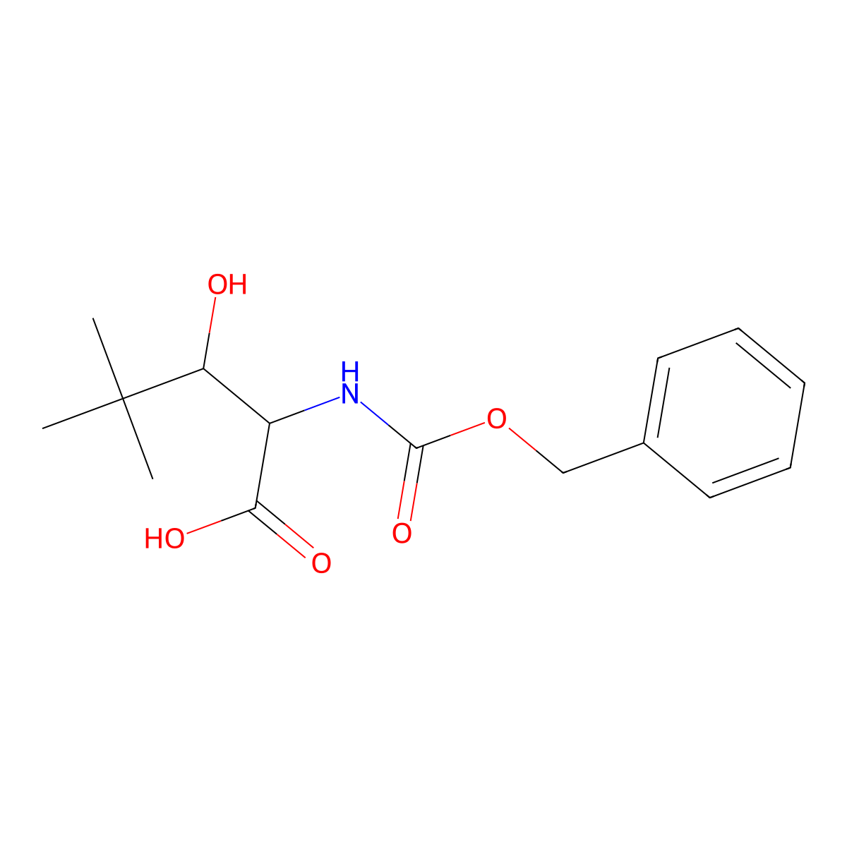 2-{[(Benzyloxy)carbonyl]amino}-3-hydroxy-4,4-dimethylpentanoic acid molecular structure, CAS 1822427-70-2