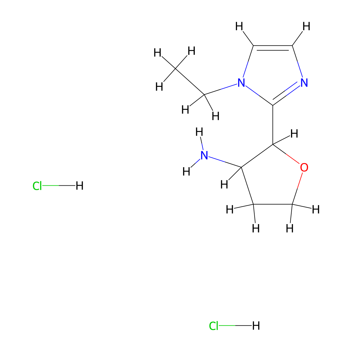 2-(1-Ethyl-1H-imidazol-2-yl)oxolan-3-amine dihydrochloride molecular structure, CAS 1822428-46-5