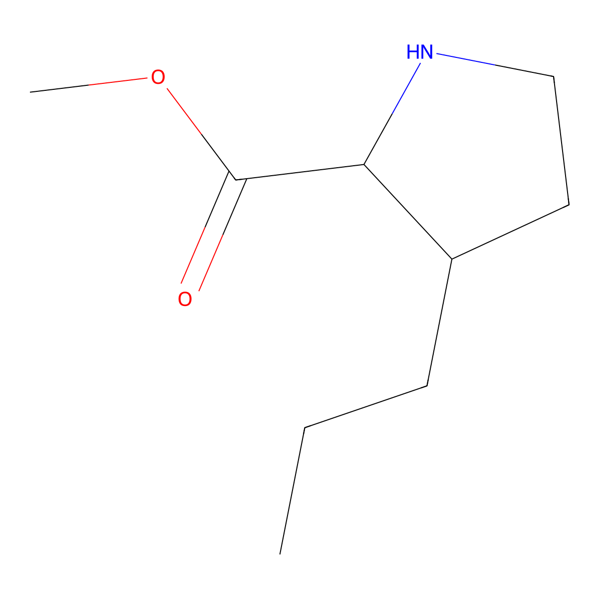 Methyl 3-propylpyrrolidine-2-carboxylate molecular structure, CAS 1822434-78-5
