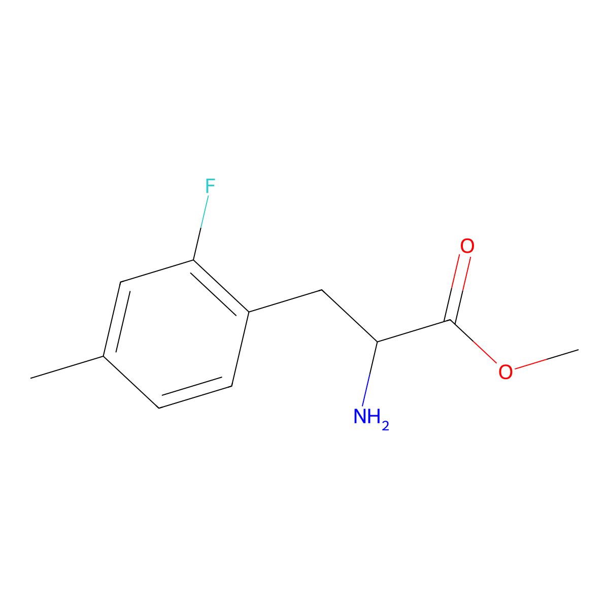 (S)-2-Amino-3-(2-fluoro-4-methyl-phenyl)-propionic acid methyl ester molecular structure, CAS 1822439-36-0