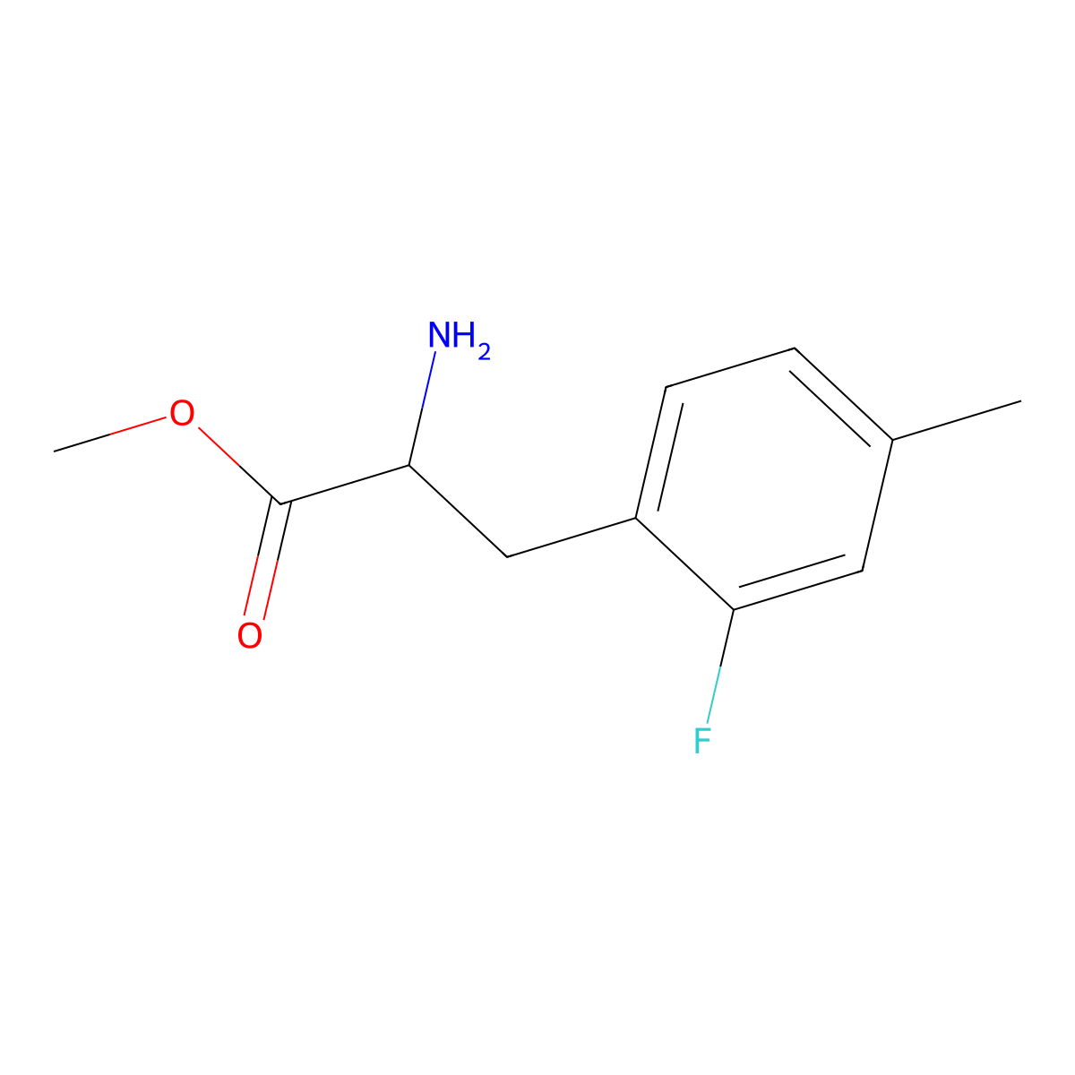(S)-2-Amino-3-(2-fluoro-4-methyl-phenyl)-propionic acid methyl ester molecular structure, CAS 1822439-36-0