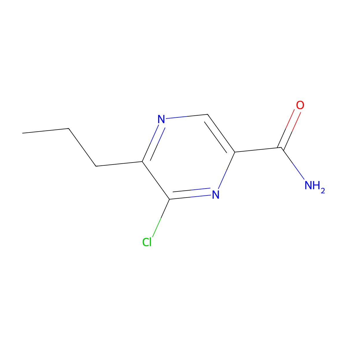 6-Chloro-5-propylpyrazine-2-carboxamide molecular structure, CAS 182244-13-9