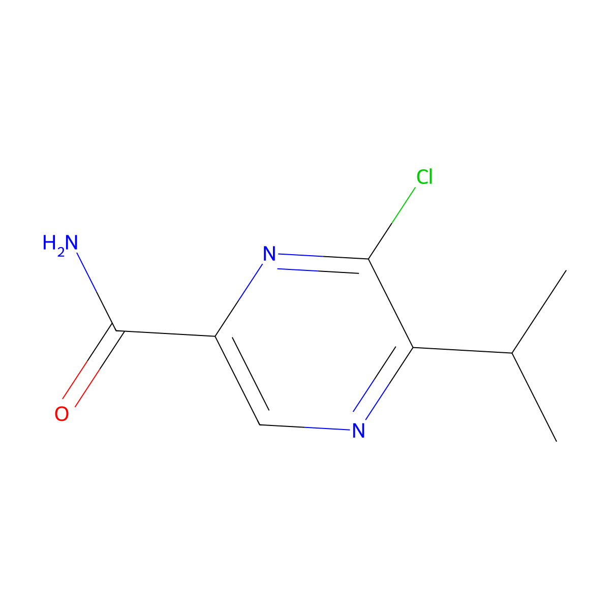 6-Chloro-5-isopropylpyrazine-2-carboxamide molecular structure, CAS 182244-14-0