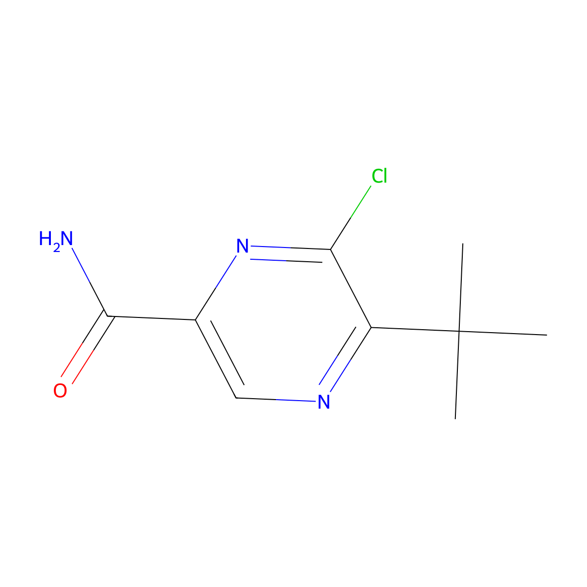 5-(tert-Butyl)-6-chloropyrazine-2-carboxamide molecular structure, CAS 182244-17-3