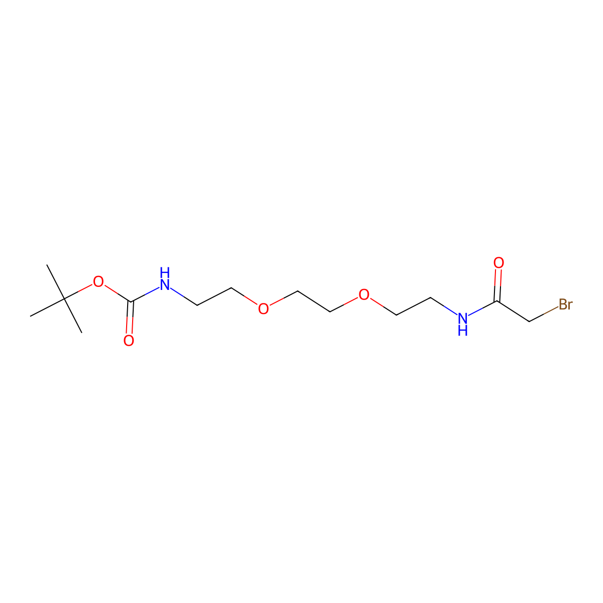 Bromoacetamido-PEG2-Boc-amine molecular structure, CAS 182244-33-3