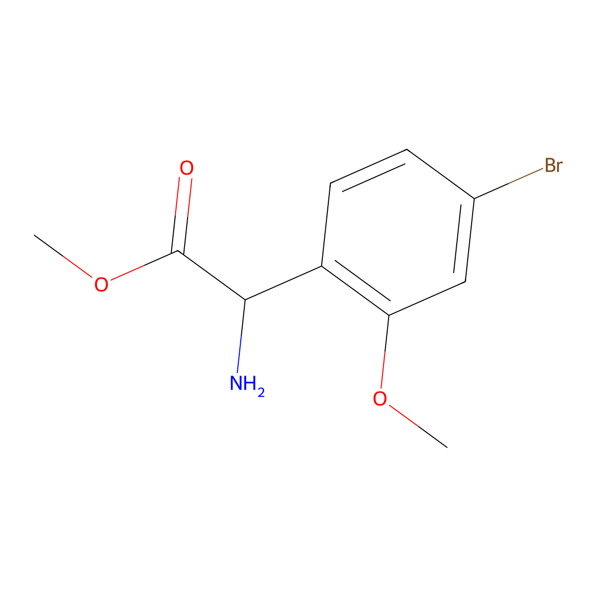Methyl 2-amino-2-(4-bromo-2-methoxyphenyl)acetate molecular structure, CAS 1822440-40-3