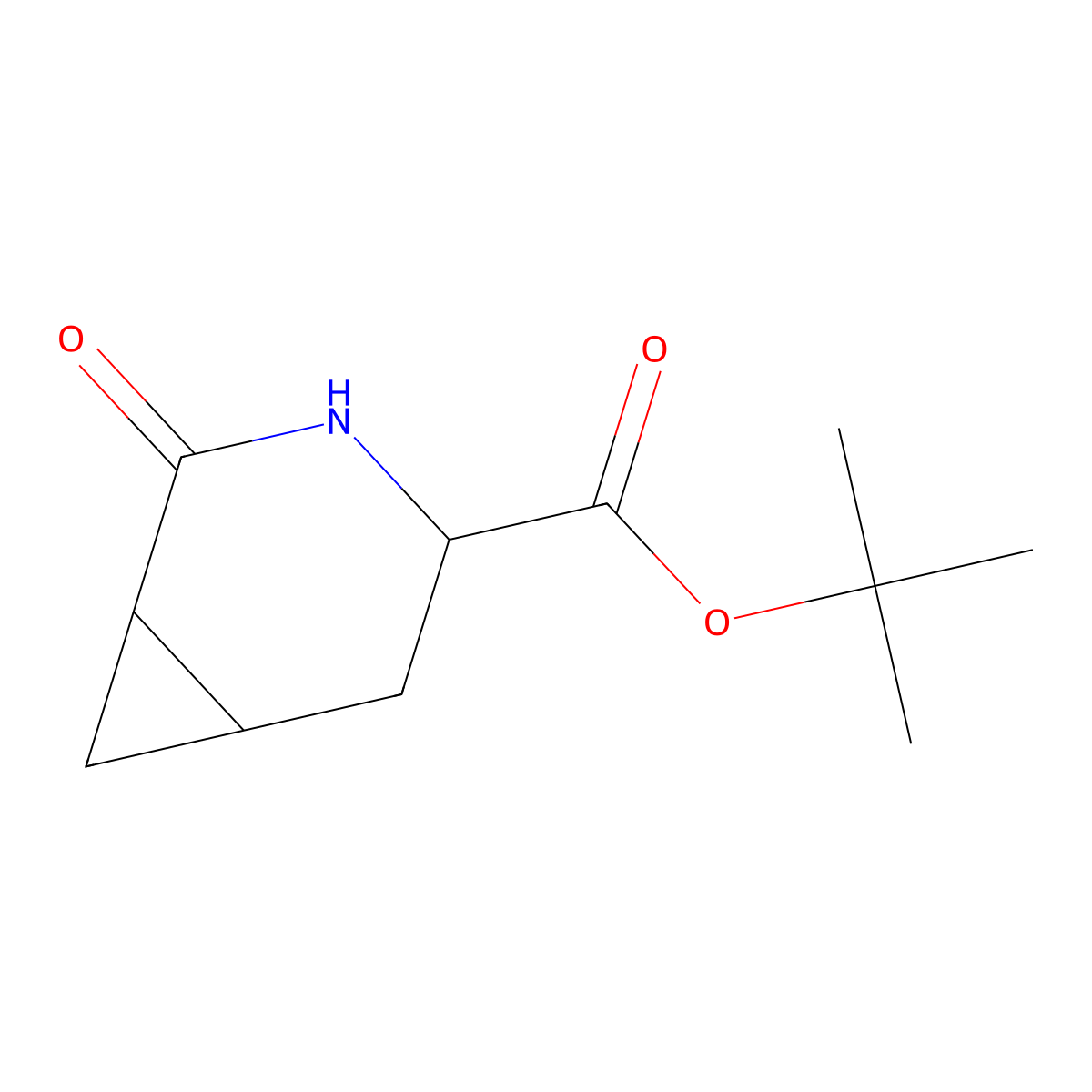 Tert-butyl 2-oxo-3-azabicyclo[4.1.0]heptane-4-carboxylate molecular structure, CAS 1822443-13-9