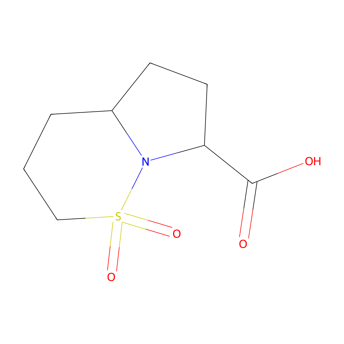 Hexahydro-2H-pyrrolo[1,2-b][1,2]thiazine-7-carboxylic acid 1,1-dioxide molecular structure, CAS 1822443-38-8