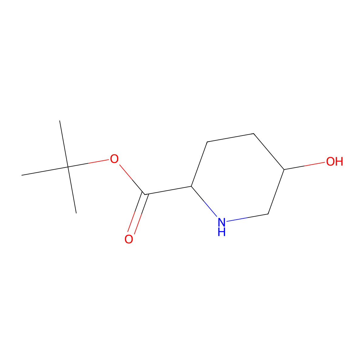Tert-butyl 5-hydroxypiperidine-2-carboxylate molecular structure, CAS 1822443-41-3
