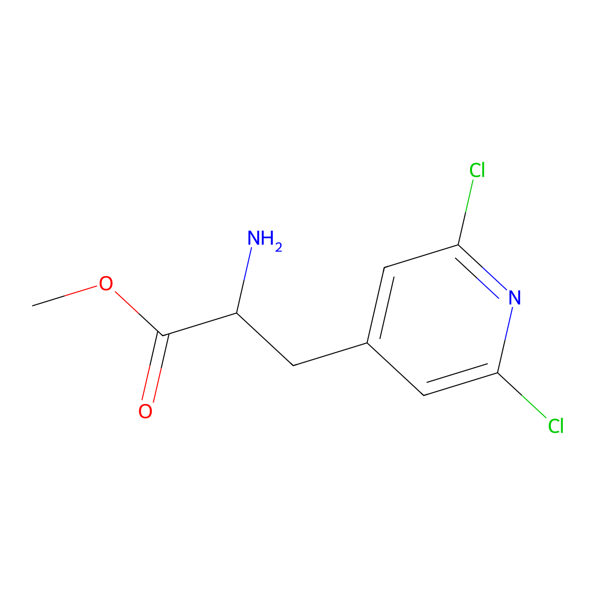 Methyl 2-amino-3-(2,6-dichloropyridin-4-yl)propanoate molecular structure, CAS 1822443-47-9