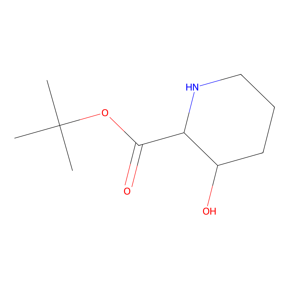 Tert-butyl 3-hydroxypiperidine-2-carboxylate molecular structure, CAS 1822448-90-7