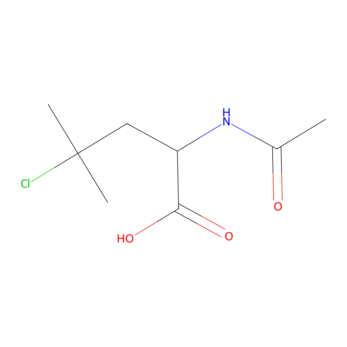 4-Chloro-2-acetamido-4-methylpentanoic acid molecular structure, CAS 1822451-04-6