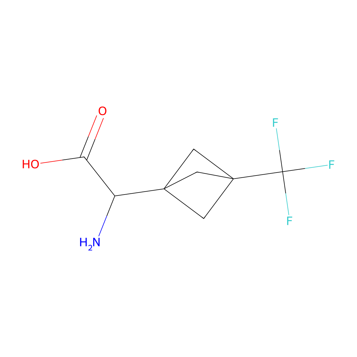 2-Amino-2-[3-(trifluoromethyl)bicyclo[1.1.1]pentan-1-yl]acetic acid molecular structure, CAS 1822452-46-9