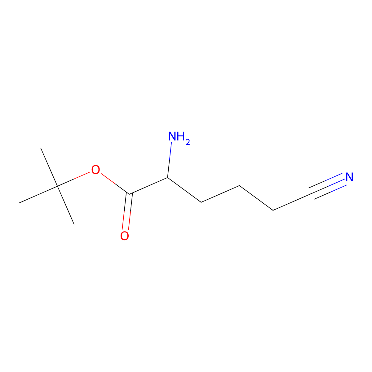 Tert-butyl 2-amino-5-cyanopentanoate molecular structure, CAS 1822453-67-7