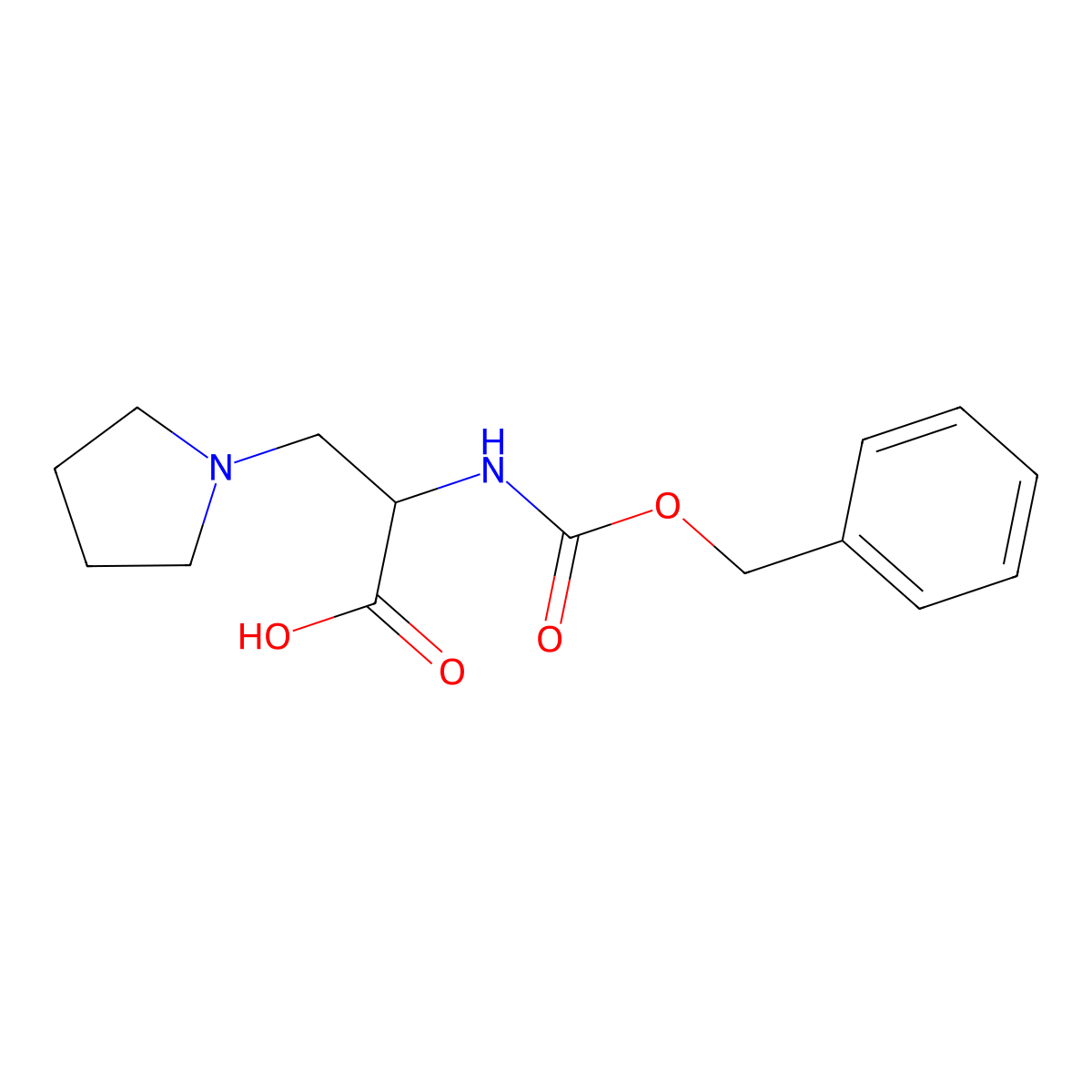 2-{[(Benzyloxy)carbonyl]amino}-3-(pyrrolidin-1-yl)propanoic acid molecular structure, CAS 1822457-94-2