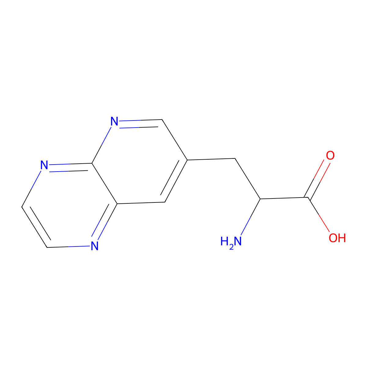 2-Amino-3-{pyrido[2,3-b]pyrazin-7-yl}propanoic acid molecular structure, CAS 1822459-45-9