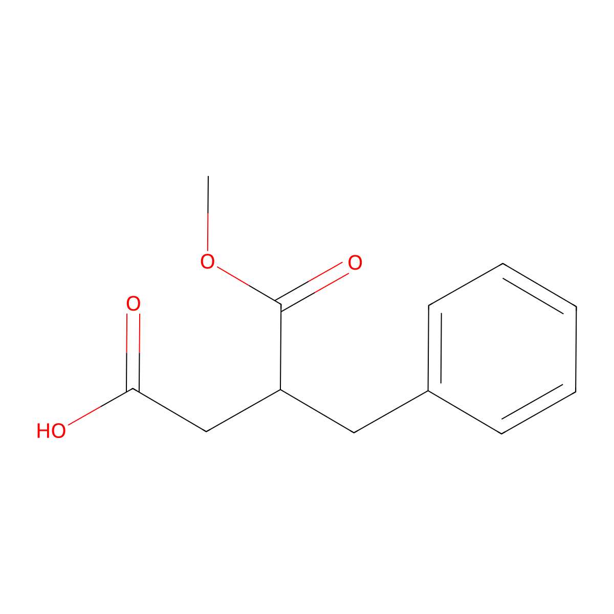 (S)-3-Benzyl-4-methoxy-4-oxobutanoic acid molecular structure, CAS 182247-45-6