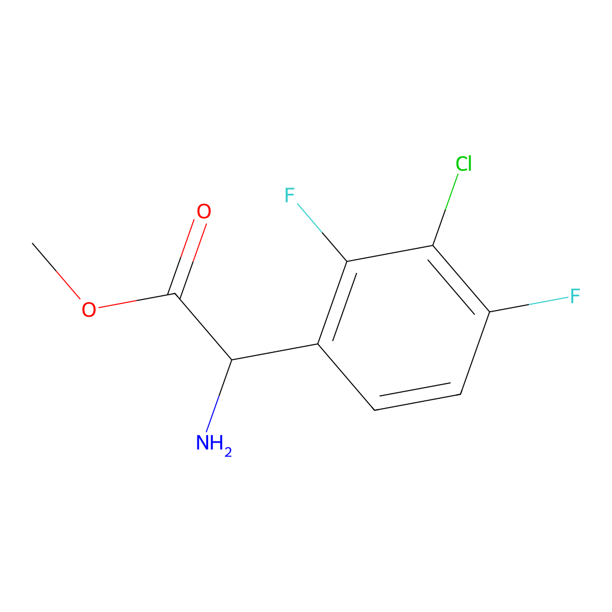Methyl 2-amino-2-(3-chloro-2,4-difluorophenyl)acetate molecular structure, CAS 1822470-34-7