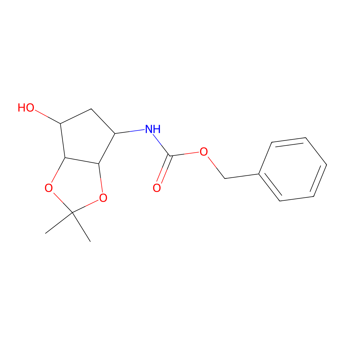 CarbaMicacid,N-[(3aS,4R,6S,6aR)-tetrahydro-6-hydroxy-2,2-diMethyl-4H-cyclopenta-1,3-dioxol-4-yl]-,phenylMethyl ester molecular structure, CAS 1822472-41-2