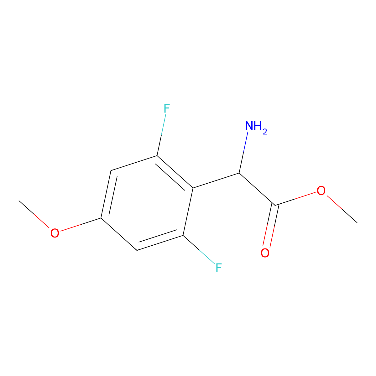 Methyl 2-amino-2-(2,6-difluoro-4-methoxyphenyl)acetate molecular structure, CAS 1822473-83-5