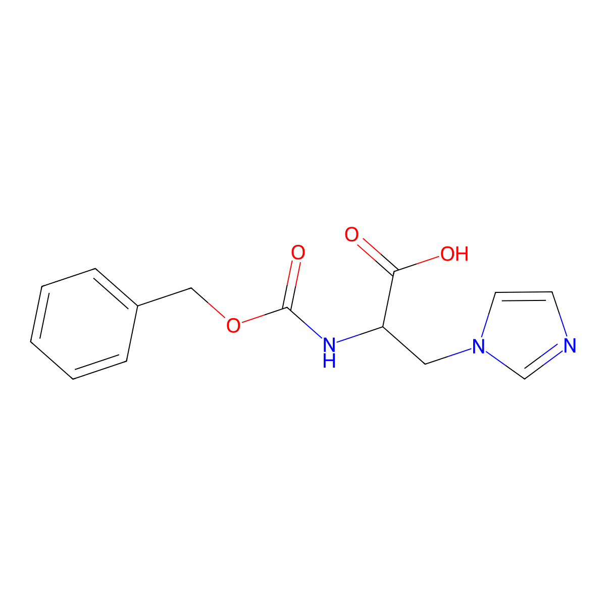 2-{[(benzyloxy)carbonyl]amino}-3-(1H-imidazol-1-yl)propanoic acid molecular structure, CAS 1822474-27-0