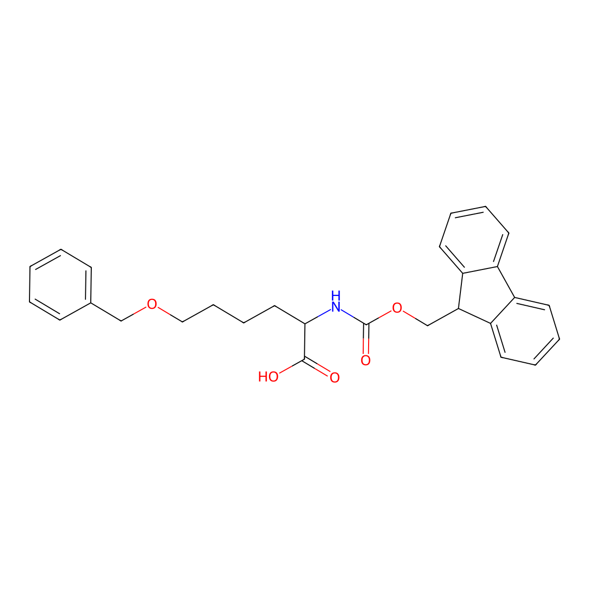 6-(benzyloxy)-2-({[(9H-fluoren-9-yl)methoxy]carbonyl}amino)hexanoic acid molecular structure, CAS 1822478-68-1