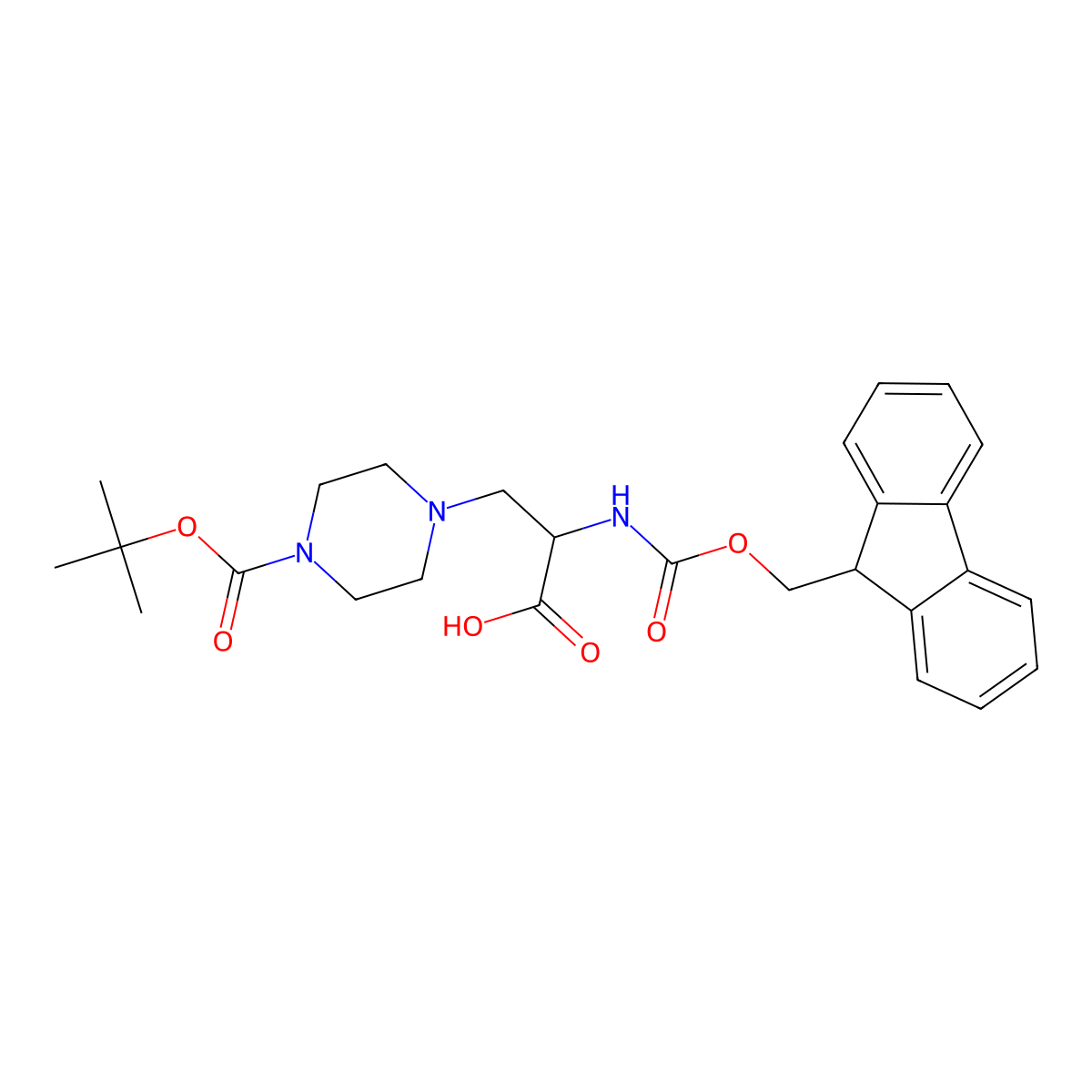 (S)-3-(4-Boc-piperazin-1-yl)-2-(Fmoc-amino)-propionic acid molecular structure, CAS 1822481-68-4