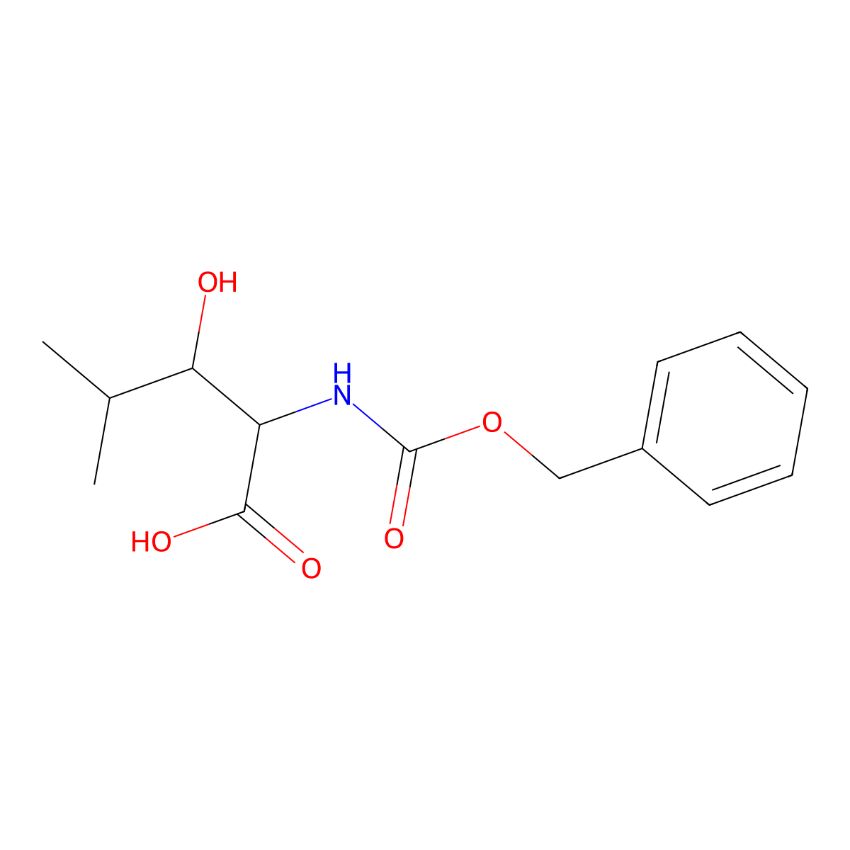 2-{[(Benzyloxy)carbonyl]amino}-3-hydroxy-4-methylpentanoic acid molecular structure, CAS 1822483-72-6