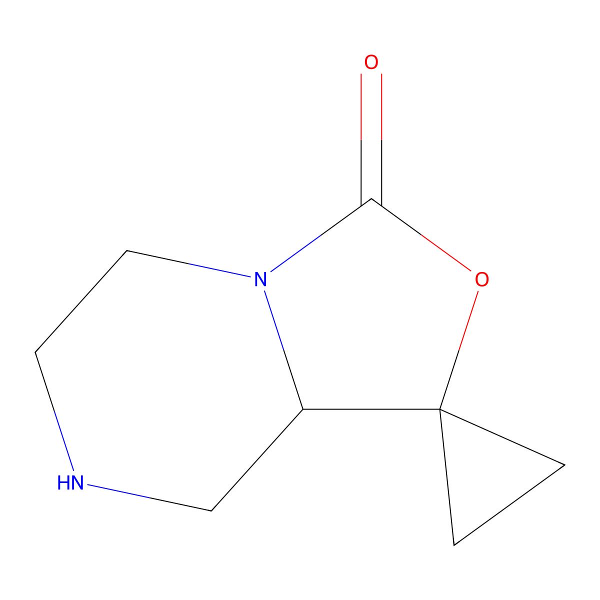 Spiro[6,7,8,8A-tetrahydro-5H-oxazolo[3,4-A]pyrazine-1,1'-cyclopropane]-3-one molecular structure, CAS 1822485-19-7