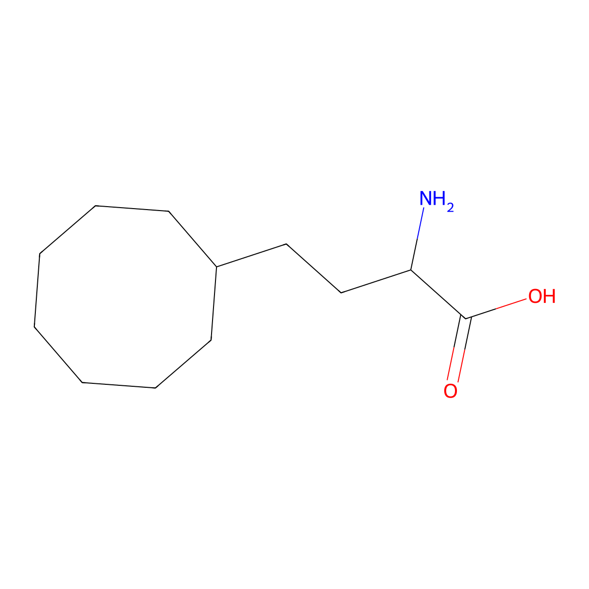 2-Amino-4-cyclooctylbutanoic acid molecular structure, CAS 1822488-28-7