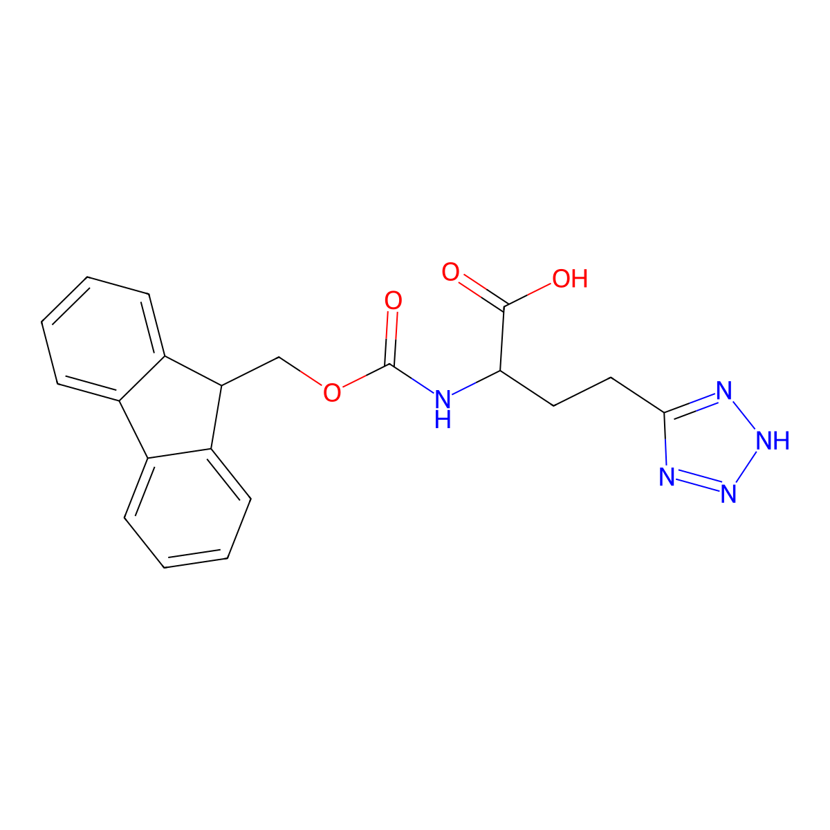 2-({[(9H-fluoren-9-yl)methoxy]carbonyl}amino)-4-(1H-1,2,3,4-tetrazol-5-yl)butanoic acid molecular structure, CAS 1822489-47-3