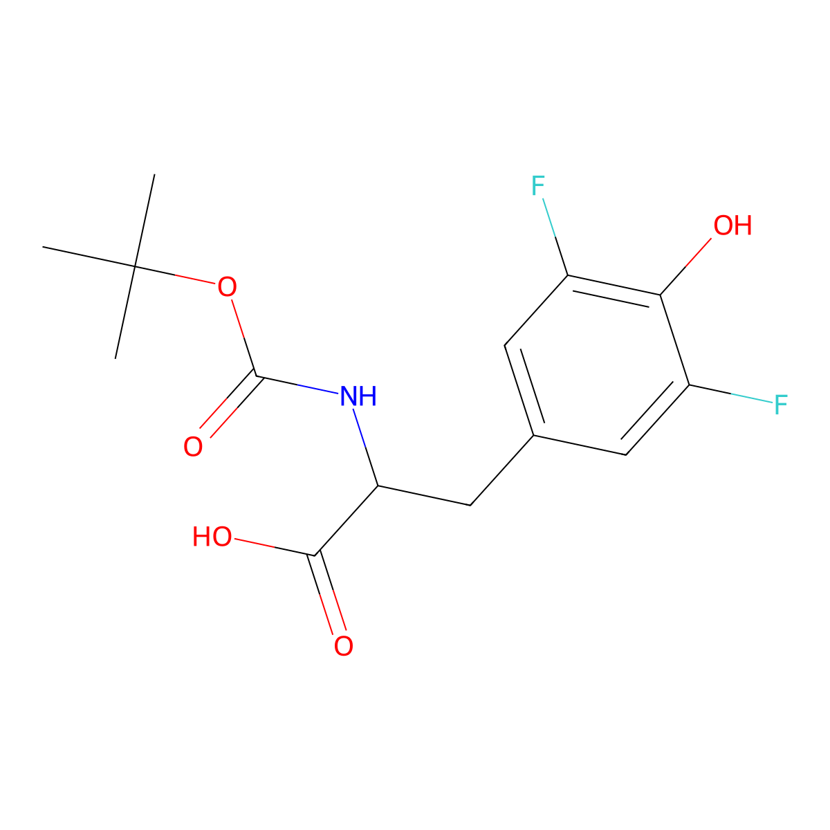 N-Boc-3,5-Difluoro-DL-tyrosine molecular structure, CAS 1822491-45-1