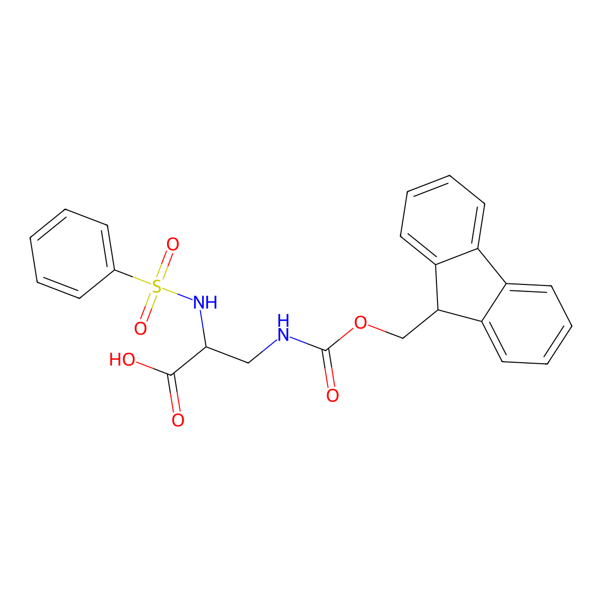 2-(benzenesulfonamido)-3-(9H-fluoren-9-ylmethoxycarbonylamino)propanoic Acid molecular structure, CAS 1822491-56-4
