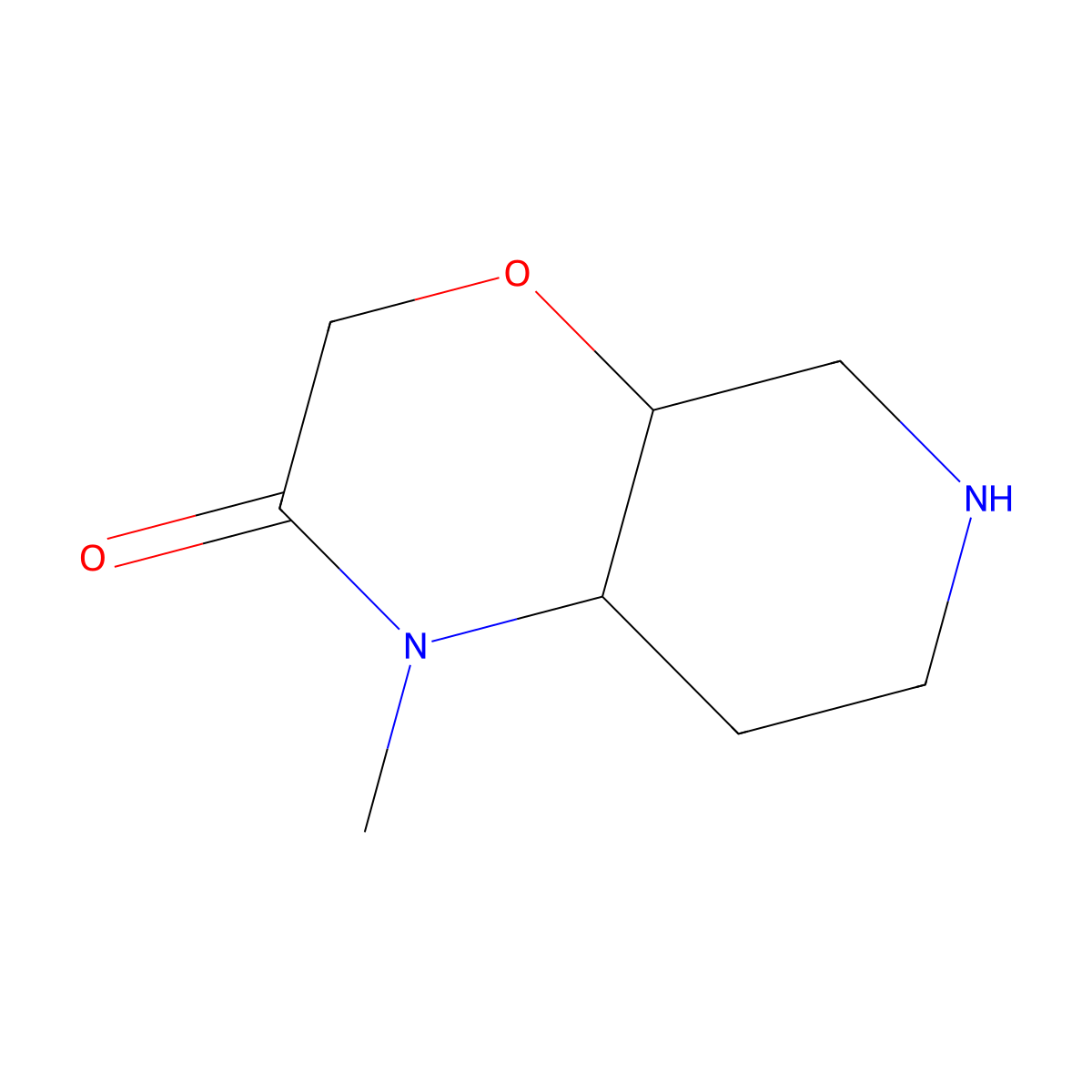 1-methyl-octahydro-1H-pyrido[3,4-b][1,4]oxazin-2-one molecular structure, CAS 1822491-75-7
