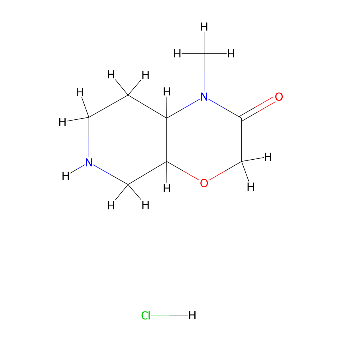 (4AR,8aR)-1-Methylhexahydro-1H-pyrido-[3,4-b][1,4]oxazin-2(3H)-one hydrochloride molecular structure, CAS 1822491-76-8