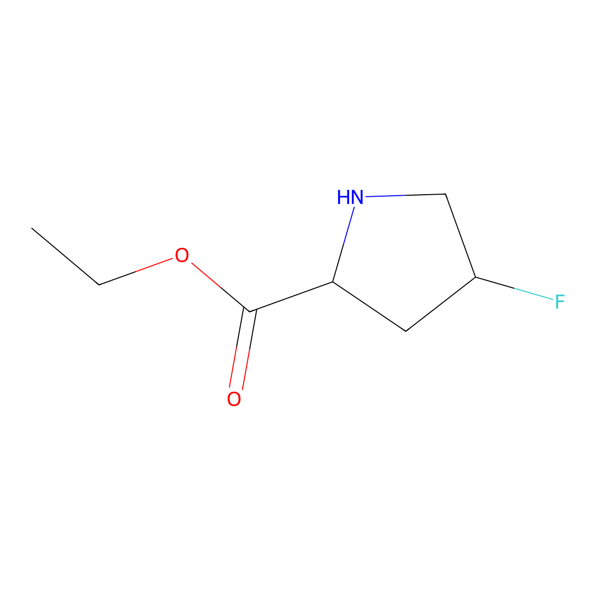 Ethyl 4-fluoropyrrolidine-2-carboxylate molecular structure, CAS 1822492-71-6