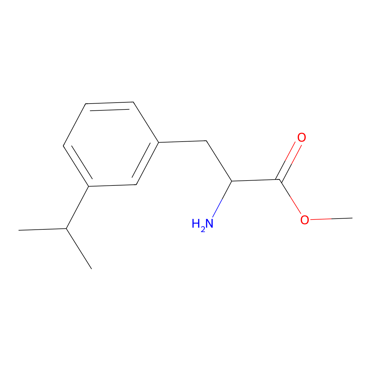 Methyl 2-amino-3-[3-(propan-2-yl)phenyl]propanoate molecular structure, CAS 1822495-06-6
