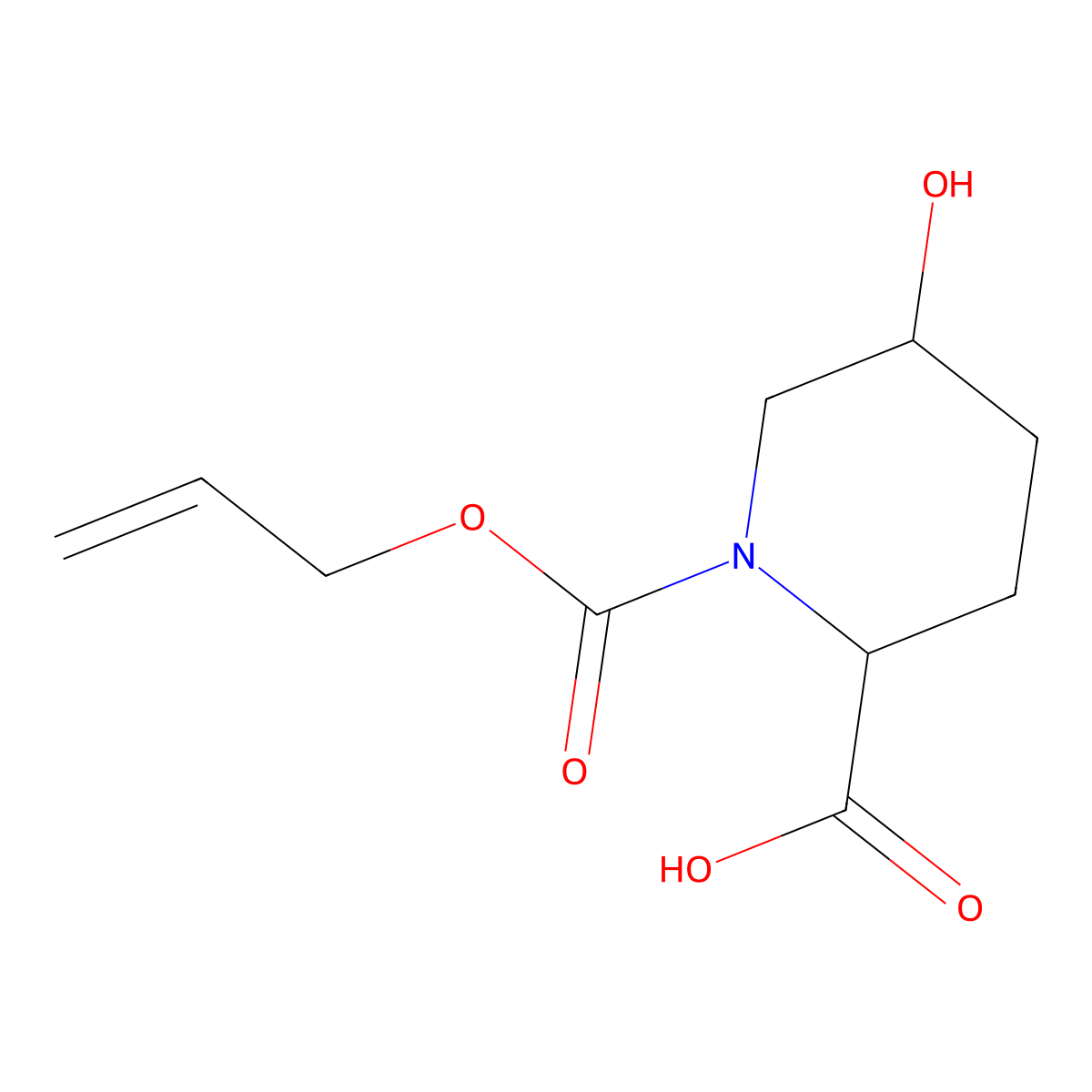 5-Hydroxy-1-[(prop-2-en-1-yloxy)carbonyl]piperidine-2-carboxylic acid molecular structure, CAS 1822495-90-8