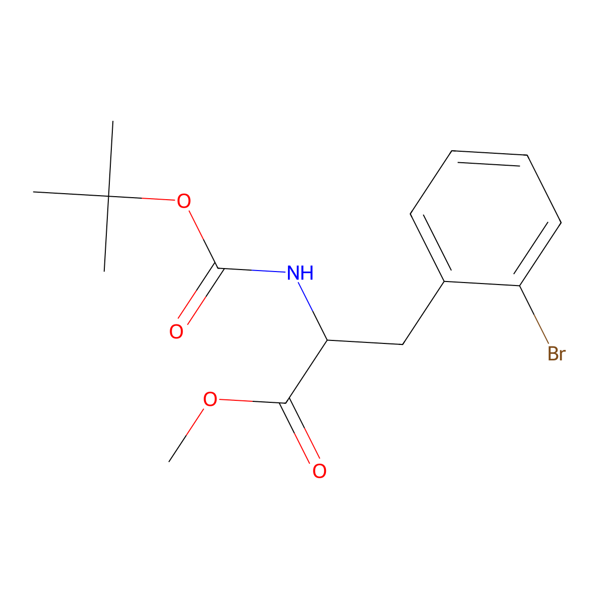 Methyl 3-(2-bromophenyl)-2-{[(tert-butoxy)carbonyl]amino}propanoate molecular structure, CAS 1822499-05-7