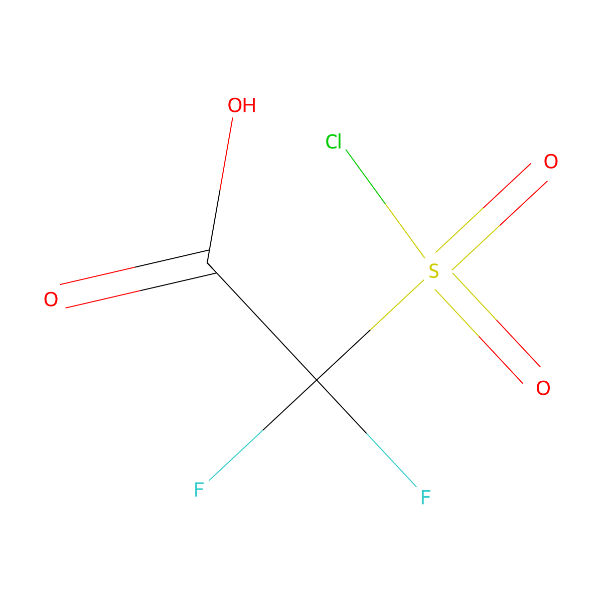(Chlorosulfonyl)difluoroacetic acid molecular structure, CAS 18225-70-2