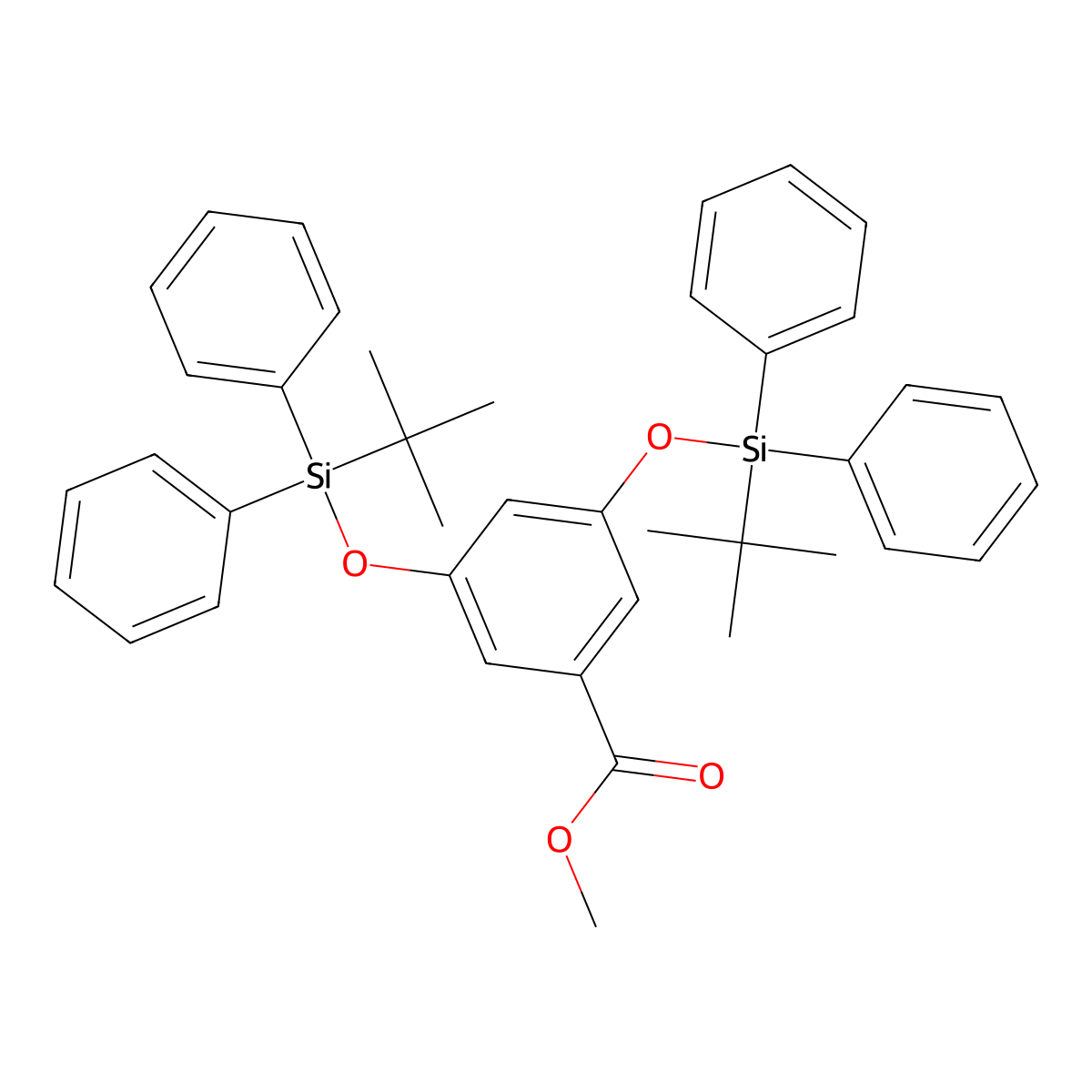 Methyl 3,5-bis[[tert-butyl(diphenyl)silyl]oxy]benzoate molecular structure, CAS 182250-68-6
