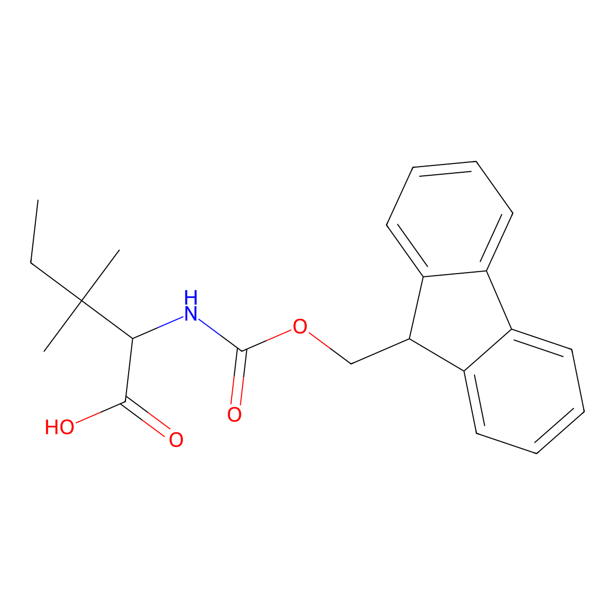 2-({[(9H-fluoren-9-yl)methoxy]carbonyl}amino)-3,3-dimethylpentanoic acid molecular structure, CAS 1822500-06-0