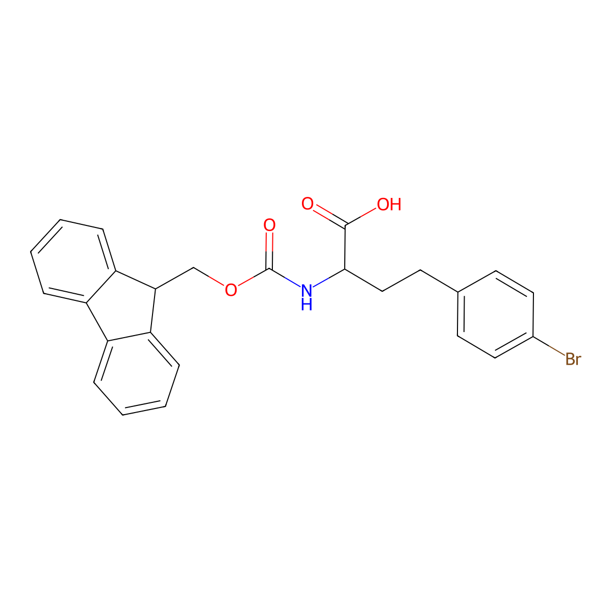 4-(4-bromophenyl)-2-({[(9H-fluoren-9-yl)methoxy]carbonyl}amino)butanoic acid molecular structure, CAS 1822501-54-1