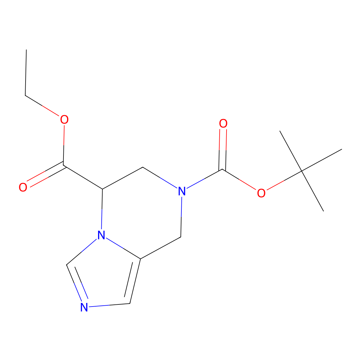 7-tert-Butyl 5-ethyl 5,6-dihydroimidazo[1,5-a]pyrazine-5,7(8H)-dicarboxylate molecular structure, CAS 1822505-48-5