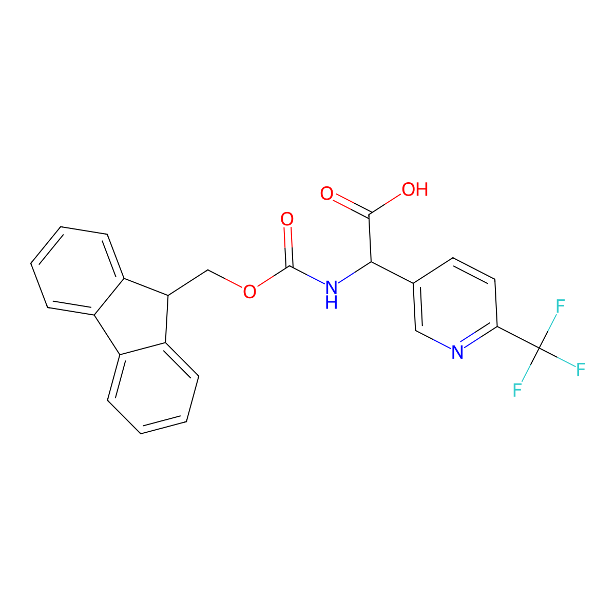2-({[(9H-fluoren-9-yl)methoxy]carbonyl}amino)-2-[6-(trifluoromethyl)pyridin-3-yl]acetic acid molecular structure, CAS 1822506-37-5