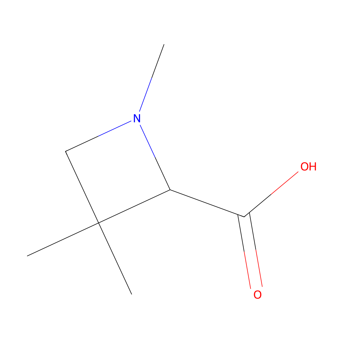 1,3,3-Trimethylazetidine-2-carboxylic acid molecular structure, CAS 1822508-66-6
