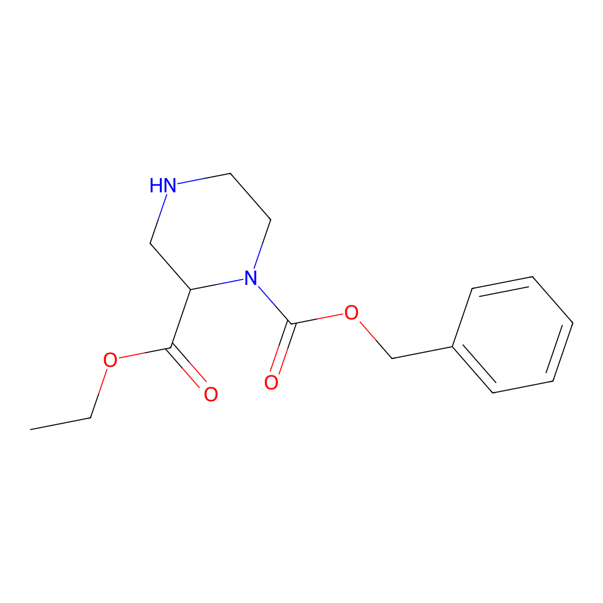 1-Benzyl 2-ethyl piperazine-1,2-dicarboxylate molecular structure, CAS 1822509-89-6