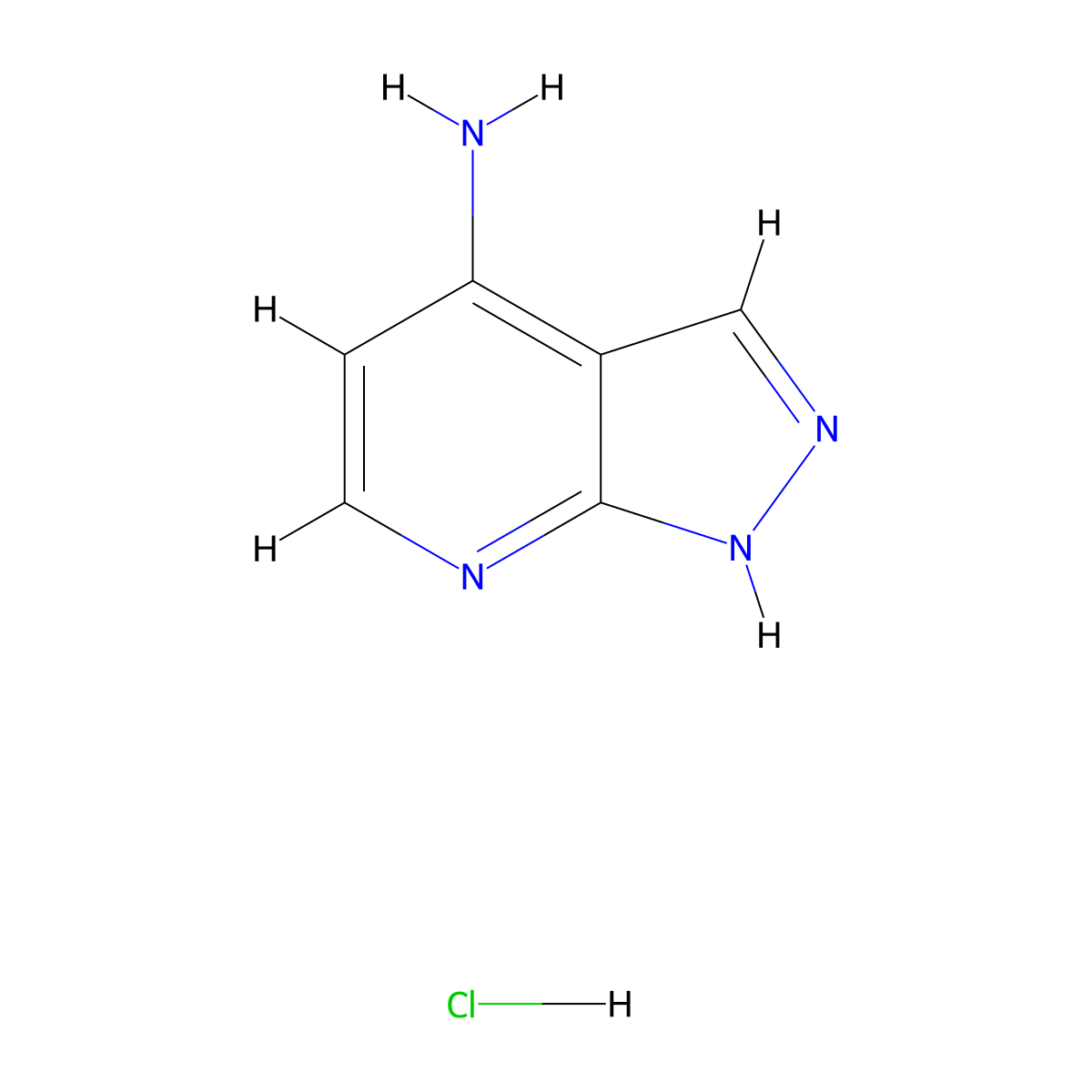 1H-Pyrazolo[3,4-b]pyridin-4-amine hydrochloride molecular structure, CAS 182251-47-4