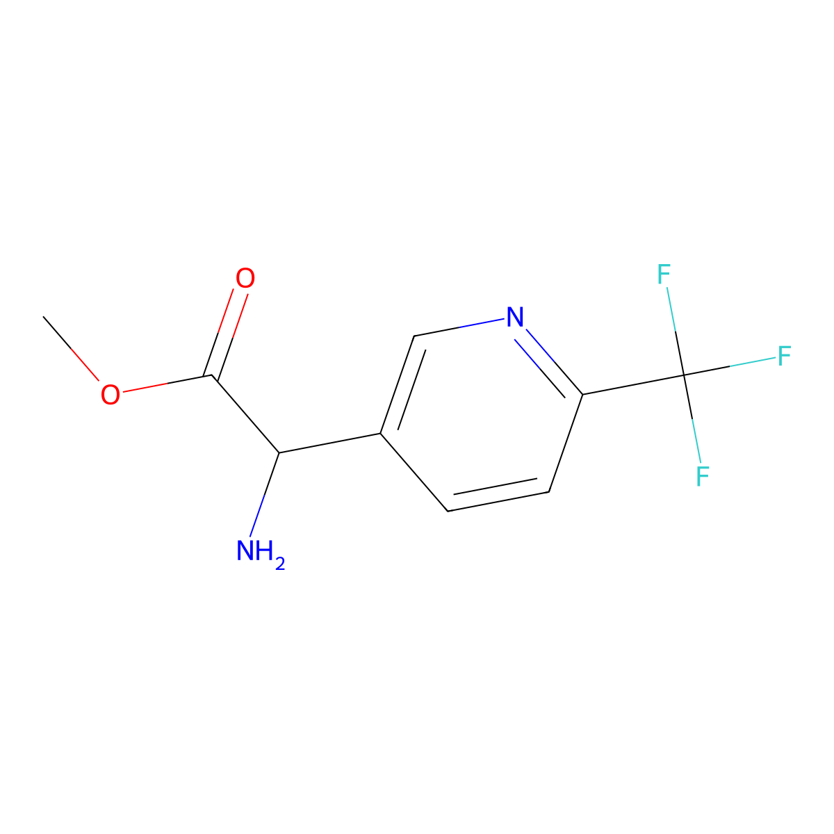 Methyl 2-amino-2-[6-(trifluoromethyl)pyridin-3-yl]acetate molecular structure, CAS 1822510-08-6