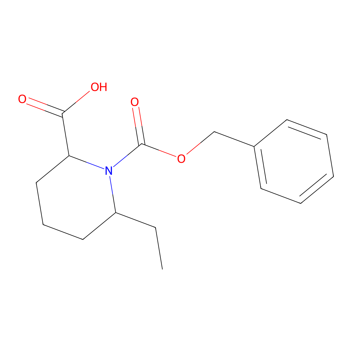 1-[(Benzyloxy)carbonyl]-6-ethylpiperidine-2-carboxylic acid molecular structure, CAS 1822511-43-2